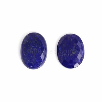 2 Pcs - Blue Lapis Lazuli Rose Cut - 96.29 ct. - 34 x 25 x 6 mm & 35 x 25 x 7 mm (LAPRC1019)