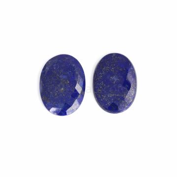 2 Pcs - Blue Lapis Lazuli Rose Cut - 69.03 ct. - 34 x 24 x 5.5 mm (LAPRC1017)
