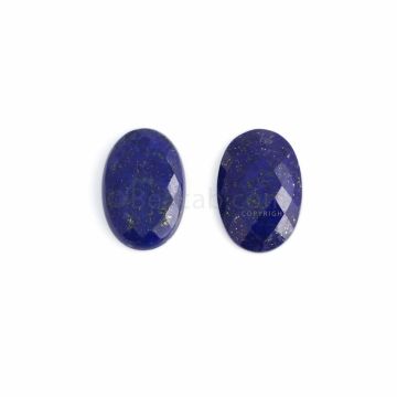 2 Pcs - Blue Lapis Lazuli Rose Cut - 53.92 ct. - 30 x 20 x 5 mm (LAPRC1003)