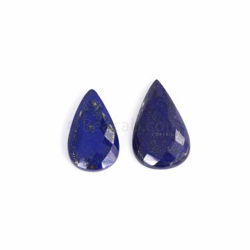 2 Pcs - Blue Lapis Lazuli Rose Cut - 67.25 ct. - 32 x 19 x 7 mm & 35 x 22 x 6 mm (LAPRC1021)