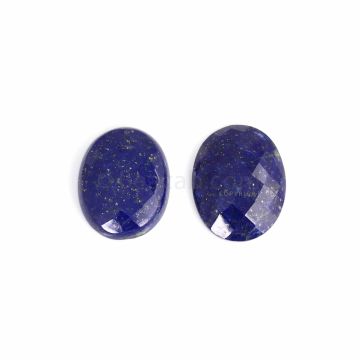 2 Pcs - Blue Lapis Lazuli Rose Cut - 79.63 ct. - 31 x 24 x 7 mm to 32 x 25 x 6.5 mm (LAPRC1005)