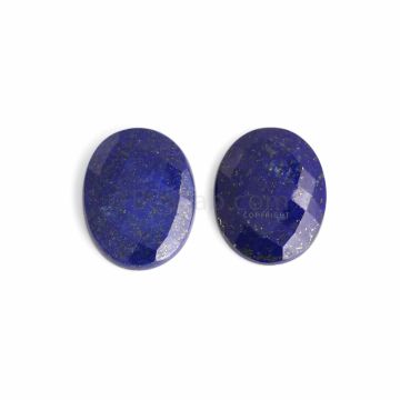 2 Pcs - Blue Lapis Lazuli Rose Cut - 95.42 ct. - 34 x 26 x 6 mm (LAPRC1001)