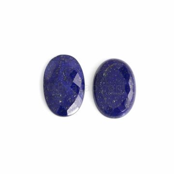 2 Pcs - Blue Lapis Lazuli Rose Cut - 76.54 ct. - 35 x 22 x 5.5 mm to 34 x 24 x 6 mm (LAPRC1004)