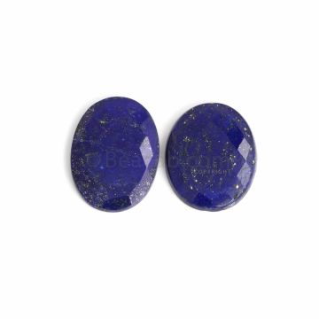 2 Pcs - Blue Lapis Lazuli Rose Cut - 59.98 ct. - 30 x 24 x 5 mm to 31 x 23 x 5 mm (LAPRC1002)