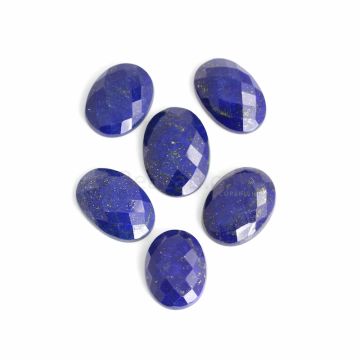 6 Pcs - Blue Lapis Lazuli Rose Cut - 148.75 ct. - 24 x 21 x 6 mm to 28 x 20 x 6.5 mm (LAPRC1016)