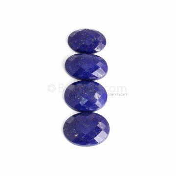 4 Pcs - Blue Lapis Lazuli Rose Cut - 107.82 ct. - 23 x 16 x 6 mm to 27 x 21 x 7 mm (LAPRC1015)