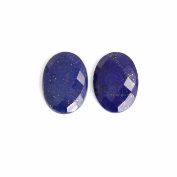 2 Pcs - Blue Lapis Lazuli Rose Cut - 56.67 ct. - 30 x 21 x 6 mm & 30 x 21 x 5 mm (LAPRC1009)