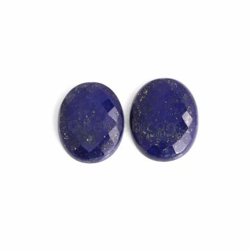 2 Pcs - Blue Lapis Lazuli Rose Cut - 62.18 ct. - 27 x 22.3 x 6 mm & 29 x 23 6 mm (LAPRC1007)