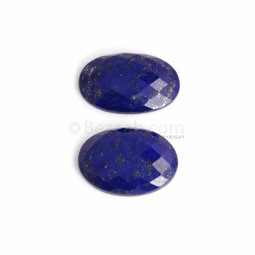 2 Pcs - Blue Lapis Lazuli Rose Cut - 79.88 ct. - 31 x 22 x 7 mm & 32 x 21 x 7 mm (LAPRC1010)