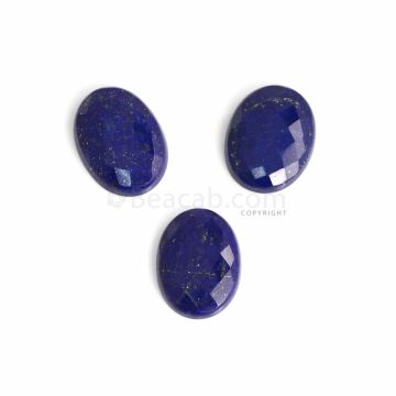 3 Pcs - Blue Lapis Lazuli Rose Cut - 118.51 ct. - 30 x 22 x 6 mm to 32 x 23 x 6.5 mm (LAPRC1014)