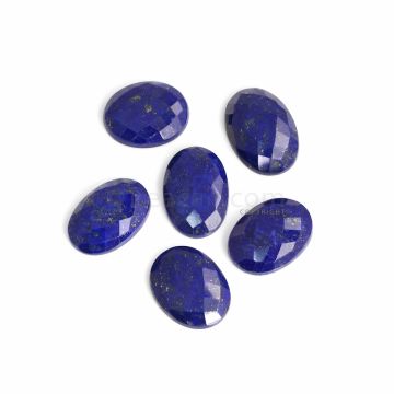 6 Pcs - Blue Lapis Lazuli Rose Cut - 134.02 ct. - 24 x 19 x 5 mm to 26 x 18 x 7 mm (LAPRC1013)
