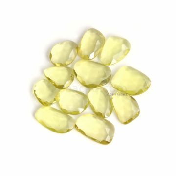 12 Pcs - Yellow Citrine Rose Cut - 136.08 ct. - 17 x 13 x 5 mm to 24 x 15 x 6 mm (CITRC1004)