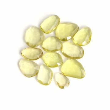 12 Pcs - Yellow Citrine Rose Cut - 138.49 ct. - 16 x 12 x 4 mm to 24 x 19 x 5 mm (CITRC1005)