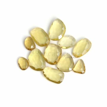 11 Pcs - Yellow Citrine Rose Cut - 133.97 ct. - 15 x 11 x 5 mm to 25 x 18 x 5 mm (CITRC1011)
