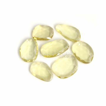 7 Pcs - Yellow Citrine Rose Cut - 140.00 ct. - 23 x 18 x 6 mm to 29 x 22 x 5 mm (CITRC1015)