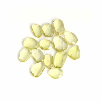 14 Pcs - Yellow Citrine Rose Cut - 100.18 ct. - 17 x 12 x 4 mm to 19 x 16 x 6 mm (CITRC1019)