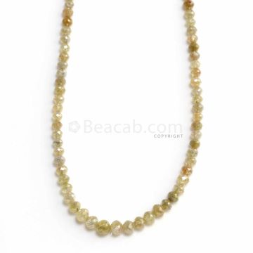 1 Line - Light Fancy Diamond Faceted Beads - 39.39 ct. - 2.9 to 4.8 mm (FNCYDIA1085)