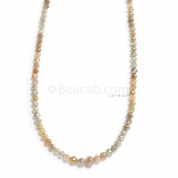 1 Line - Light Fancy Diamond Faceted Beads - 47.70 ct. - 2.5 to 5.6 mm (FNCYDIA1087)