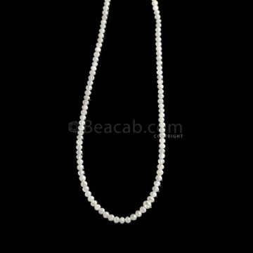 1 Line - White Diamond Faceted Beads - 39.75 ct. - 2.6 to 4.8 mm (WDIA1098)