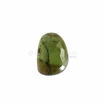 1 Pc - Dark Green Tourmaline Rose Cut - 5.01 ct. - 15 x 10.8 x 3.5 mm (TRC1005)
