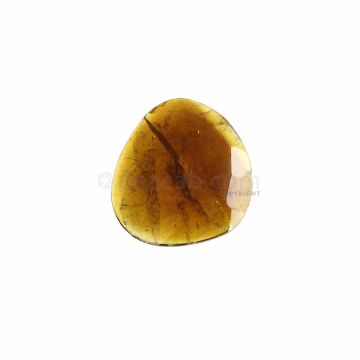1 Pc - Dark Yellow Tourmaline Rose Cut - 8.3 ct. - 19 x 18 x 3 mm (TRC1036)