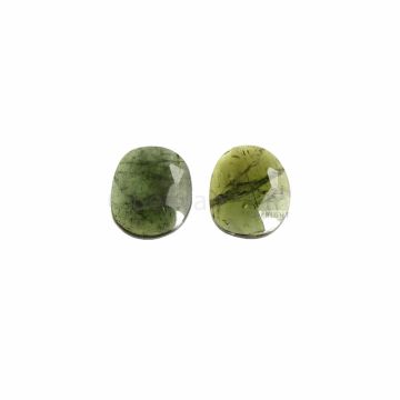 2 Pcs - Dark Green Tourmaline Rose Cuts - 5.55 ct. - 11.5 x 10 x 3 mm  (TRC1038)