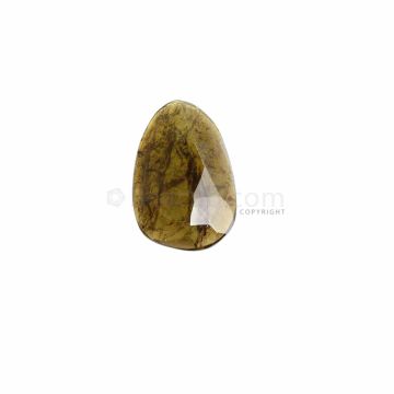 1 Pcs - Dark Yellow Tourmaline Rose Cut - 8.19 ct. - 18 x 12 x 5 mm (TRC1039)