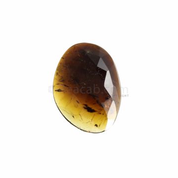 1 Pcs - Dark Yellow Tourmaline Rose Cut - 14.74 ct. - 24 x 17.5 x 4.5 mm (TRC1040)