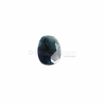 1 Pc - Dark Blue Tourmaline Rose Cut - 4.23 ct. - 13.4 x 10.3 x 3.5 mm (TRC1052)