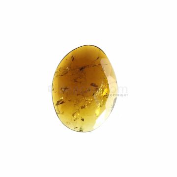 1 Pc - Dark Yellow Tourmaline Rose Cut - 9.56 ct. - 23 x 17 x 3 mm (TRC1053)
