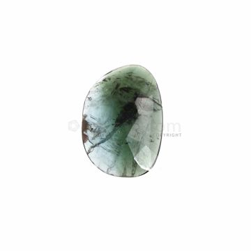 1 Pc - Dark Blue Tourmaline Rose Cut - 9.1 ct. - 20 x 14 x 4.3 mm (TRC1061)