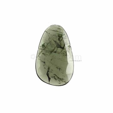 1 Pc - Dark Green Tourmaline Rose Cut - 7.58 ct. - 24 x 4.7 x 2.8 mm (TRC1063)