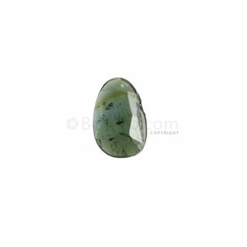 1 Pc - Dark Green Tourmaline Rose Cut - 4.2 ct. - 16.6 x 10.8 x 2.8 mm (TRC1068)