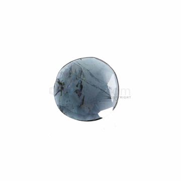 1 Pc - Dark Blue Tourmaline Rose Cut - 5.2 ct. - 15 x 14.5 x 3 mm (TRC1073)