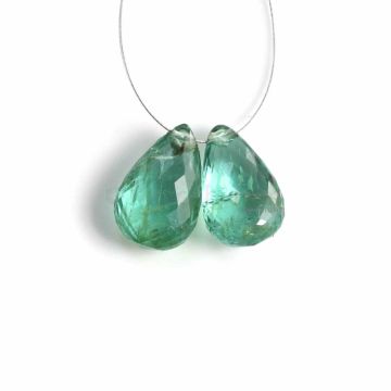 2 Pcs - Medium Green Emerald Drops - 6.44 ct. - 12.2 x 7.6 mm & 12.2 x 7.8 mm (EDR1052)