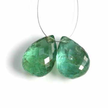 2 Pcs - Medium Green Emerald Drops - 11.7 ct. - 13 x 9.3 mm & 13 x 9.5 mm (EDR1071)