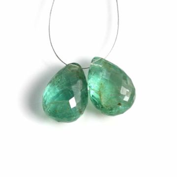 2 Pcs - Medium Green Emerald Drops - 8.45 ct. - 11.6 x 8.7 mm & 12 x 8.7 mm (EDR1078)