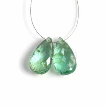 2 Pcs - Medium Green Emerald Drops - 5.7 ct. - 12.5 x 7.2 mm & 12.7 x 7.2 mm (EDR1081)