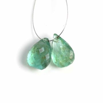 2 Pcs - Medium Green Emerald Drops - 5 ct. - 10 x 7.5 mm & 10.5 x 7.5 mm (EDR1084)