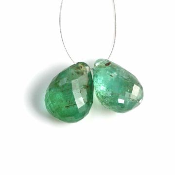 2 Pcs - Medium Green Emerald Drops - 8.25 ct. - 11.7 x 89 mm & 12 x 9.4 mm (EDR1094)