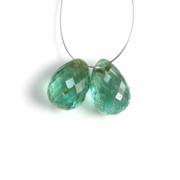 2 Pcs - Medium Green Emerald Drops - 4.6 ct. - 9.1 x 6.9 mm & 9.4 x 6.6 mm (EDR1097)