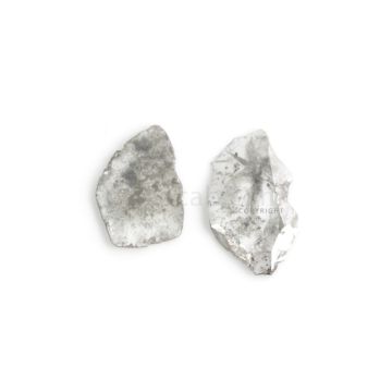 2 pcs - 4.43 ct. - White Diamond Slices - 16.5 x 11 x 1 mm to 18.9 x 11.2 x 1.1 mm (DS1135)