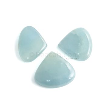 3 Pcs - 98.80 ct. -Medium Blue Aquamarine Pear Cabochon - 21.3 x 27.2 x 5.6 mm to 27.5 x 29.4 x 7.5 mm (AQCAB1066)