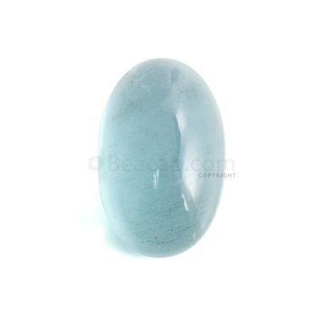 1 Pc - 69.30 ct. -Medium Blue Aquamarine Oval Cabochon - 33.7 x 20.3 x 14.2 mm (AQCAB1093)