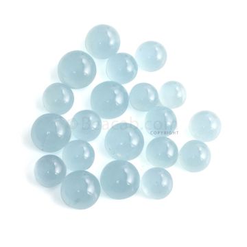 20 Pcs - 82.71 ct. -Medium Blue Aquamarine Round Cabochon - 8 x 5 mm to 11.2 x 7.1 mm (AQCAB1057)