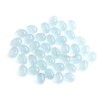 39 Pcs - 83.91 ct. - Medium Blue Aquamarine Oval Cabochon - 9 x 7.1 x 4.5 mm to 9.3 x 7.1 x 4.8 mm (AQCAB1043)