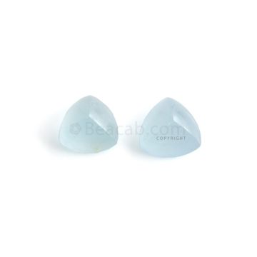 2 Pcs - 13.95 ct. -Medium Blue Aquamarine Sugarloaf Cabochon - 12.5 x 12.4 x 7.6 mm to 12.1 x 12 x 7.9 mm (AQCAB1015)