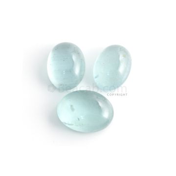 3 Pcs - 63.19 ct. -Medium Blue Aquamarine Oval Cabochon - 19.6 x 14.4 x 8.5 mm to 22.4 x 16.8 x 9 mm (AQCAB1081)