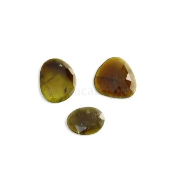 3 Pcs - 12.16 ct. - Orange Tourmaline Rose Cut -14.3 x 11 x 2 mm to 18.1 x 14 x 2.1 mm (TRC1075)