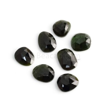 7 Pcs - 34.1 ct. - Green Tourmaline Rose Cut -11.5 x 10.6 x 4.4 mm to 14.5 x 10.8 x 3.3 mm (TRC1078)